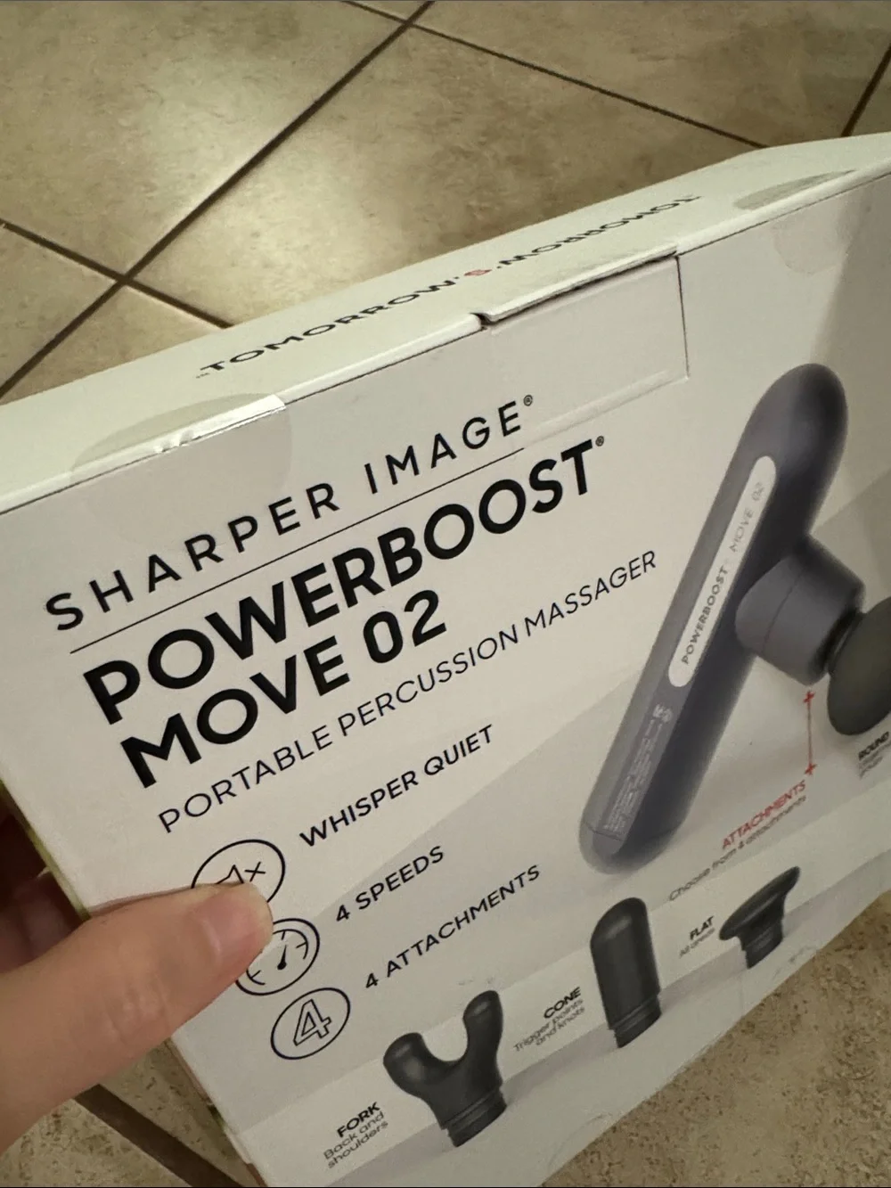 Sharper Image Powerboost Move 02 Portable Massage Gun New In Box - Picture 3 of 7
